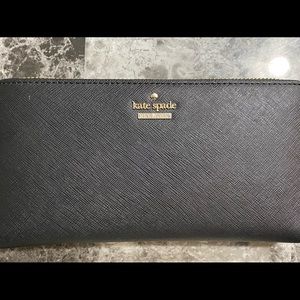 Black Kate Spade Saffiano leather wallet